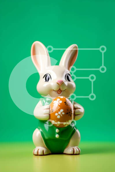 Intra Συλλεκτικό Ξύλινο Παζλ Plywood  4mm - Ειδώλιο λαγουδάκι του Πάσχα με πολύχρωμο πασχαλινό αυγό Σε Ξύλινο Κουτί - Διαστάσεις: 10x10 cm – 25 κομμάτια