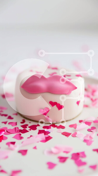 Intra Συλλεκτικό Ξύλινο Παζλ Plywood  4mm - Τούρτα του Αγίου Βαλεντίνου με ροζ κομφετί Σε Ξύλινο Κουτί - Διαστάσεις: 10x10 cm – 25 κομμάτια