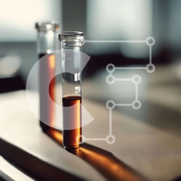 Intra Συλλεκτικό Ξύλινο Παζλ Plywood  4mm - Δοκιμαστικοί σωλήνες εργαστηρίου με καφέ υγρό Σε Ξύλινο Κουτί - Διαστάσεις Puzzle: 10x10 cm – 25 κομμάτια