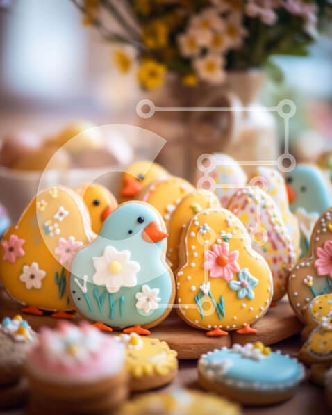 Σετ των 2 Intra Συλλεκτικό Ξύλινο Παζλ Plywood  4mm - Πασχαλινά κουλουράκια στολισμένα σαν κοτόπουλα και πάπιες Σε Ξύλινο Κουτί - Διαστάσεις: 10x10 cm – 25 κομμάτια