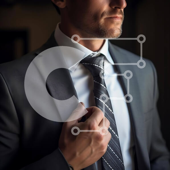 Σετ των 2 Intra Συλλεκτικό Ξύλινο Παζλ Plywood  4mm - Κομψός άνδρας με κοστούμι και γραβάτα που προσαρμόζει τη γραβάτα του Σε Ξύλινο Κουτί - Διαστάσεις: 10x10 cm – 25 κομμάτια