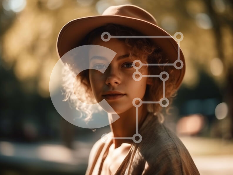 Intra Συλλεκτικό Ξύλινο Παζλ Plywood  4mm - Όμορφη εικόνα της νεαρής γυναίκας στο πάρκο μια ηλιόλουστη μέρα Σε Ξύλινο Κουτί - Διαστάσεις Puzzle: 10x10 cm – 25 κομμάτια