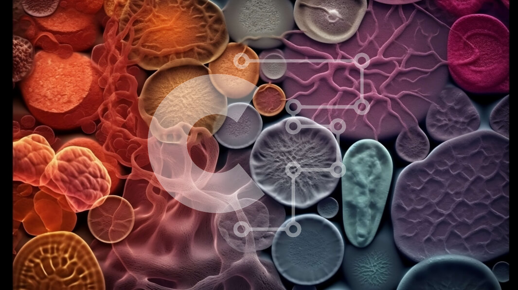 Intra Συλλεκτικό Ξύλινο Παζλ Plywood  4mm - Ζωντανή εικόνα διαφορετικών τύπων κυττάρων σε κοντινή προβολή Σε Ξύλινο Κουτί - Διαστάσεις Puzzle: 10x10 cm – 25 κομμάτια