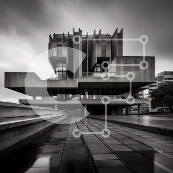 Intra Συλλεκτικό Ξύλινο Παζλ Plywood  4mm - Εντυπωσιακό μοντέρνο κτίριο σε ασπρόμαυρο Σε Ξύλινο Κουτί - Διαστάσεις Puzzle: 10x10 cm – 25 κομμάτια