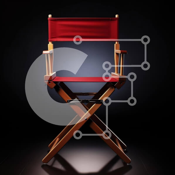 Intra Συλλεκτικό Ξύλινο Παζλ Plywood  4mm - Κόκκινη καρέκλα σκηνοθέτη σε σκούρο φόντο Σε Ξύλινο Κουτί - Διαστάσεις: 10x10 cm – 25 κομμάτια