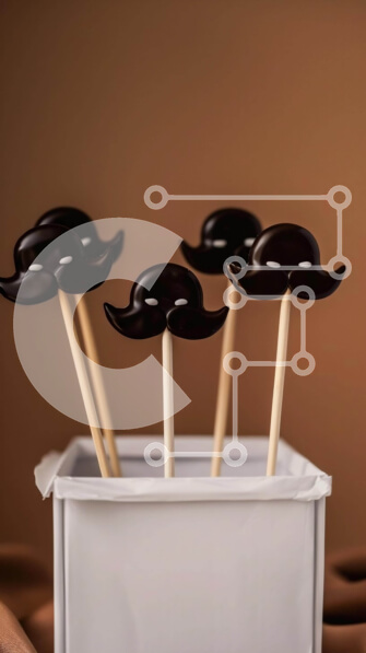 Intra Συλλεκτικό Ξύλινο Παζλ Plywood  4mm - Γλειφιτζούρια και Cupcakes σε σχήμα μουστάκι Σε Ξύλινο Κουτί - Διαστάσεις: 10x10 cm – 25 κομμάτια