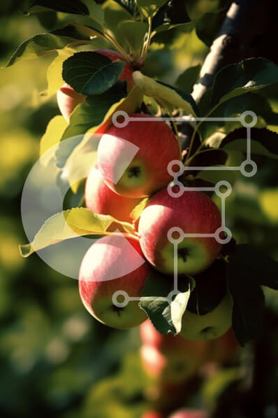 Σετ των 2 Intra Συλλεκτικό Ξύλινο Παζλ Plywood  4mm - Όμορφη φωτογραφία ενός δέντρου με ώριμα μήλα σε ένα καταπράσινο δάσος Σε Ξύλινο Κουτί - Διαστάσεις: 10x10 cm – 25 κομμάτια