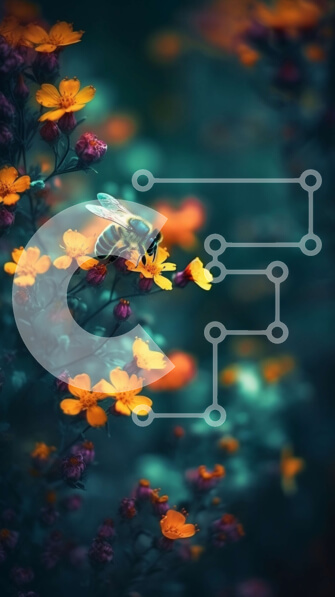 Σετ των 2 Intra Συλλεκτικό Ξύλινο Παζλ Plywood  4mm - Όμορφη εικόνα μιας μέλισσας που κάθεται σε ένα κίτρινο λουλούδι Σε Ξύλινο Κουτί - Διαστάσεις: 10x10 cm – 25 κομμάτια