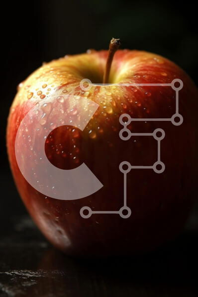 Σετ των 2 Intra Συλλεκτικό Ξύλινο Παζλ Plywood  4mm - Τραγανό και ζουμερό κόκκινο μήλο με σταγονίδια νερού Σε Ξύλινο Κουτί - Διαστάσεις: 10x10 cm – 25 κομμάτια