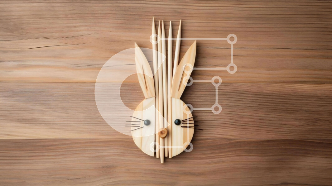 Intra Συλλεκτικό Ξύλινο Παζλ Plywood  4mm - Ξύλινο Διακόσμηση Κεφαλιού Λαγουδάκι Σε Ξύλινο Κουτί - Διαστάσεις: 10x10 cm – 25 κομμάτια