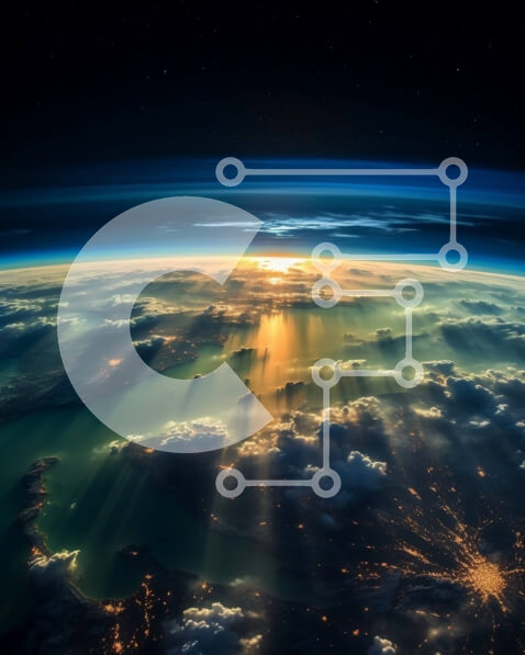 Intra Συλλεκτικό Ξύλινο Παζλ Plywood  4mm - Εκπληκτική θέα στο ηλιοβασίλεμα της Γης από το διάστημα Σε Ξύλινο Κουτί - Διαστάσεις Puzzle: 10x10 cm – 25 κομμάτια