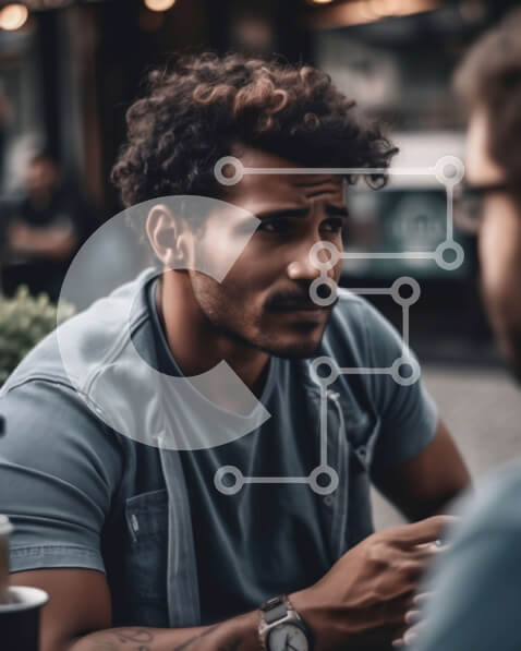 Intra Συλλεκτικό Ξύλινο Παζλ Plywood  4mm - Νεαροί ενήλικες που διασκεδάζουν σε ένα τραπέζι καφέ Σε Ξύλινο Κουτί - Διαστάσεις Puzzle: 10x10 cm – 25 κομμάτια