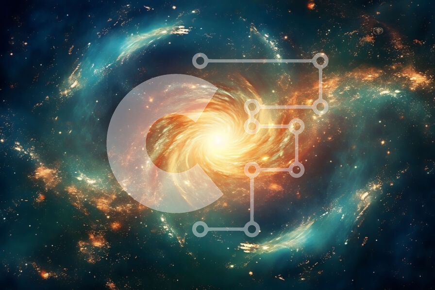 Intra Συλλεκτικό Ξύλινο Παζλ Plywood  4mm - Εκπληκτική εικόνα του σπειροειδούς γαλαξία με ζωηρά χρώματα και υψηλή λεπτομέρεια Σε Ξύλινο Κουτί - Διαστάσεις: 10x10 cm – 25 κομμάτια