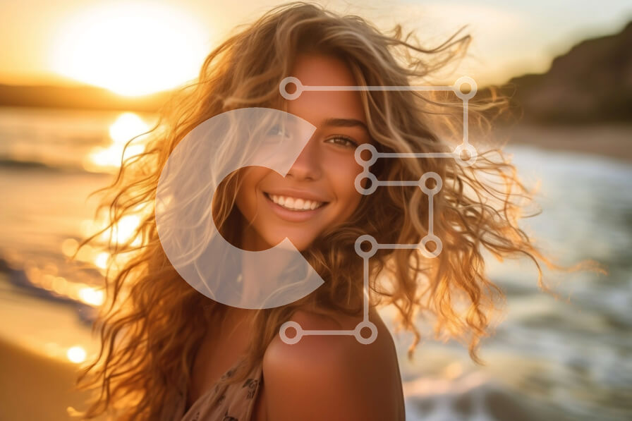 Intra Συλλεκτικό Ξύλινο Παζλ Plywood  4mm - Εκπληκτική εικόνα γυναίκας που απολαμβάνει το ηλιοβασίλεμα στην παραλία Σε Ξύλινο Κουτί - Διαστάσεις Puzzle: 10x10 cm – 25 κομμάτια