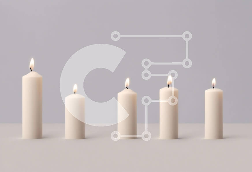 Intra Συλλεκτικό Ξύλινο Παζλ Plywood  4mm - Σειρά από αναμμένα λευκά κεριά για διάφορους σκοπούς Σε Ξύλινο Κουτί - Διαστάσεις Puzzle: 10x10 cm – 25 κομμάτια