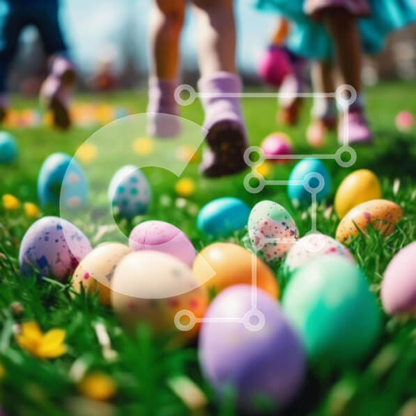 Intra Συλλεκτικό Ξύλινο Παζλ Plywood  4mm - Παιδιά που συλλέγουν πολύχρωμα Πασχαλινά αυγά Σε Ξύλινο Κουτί - Διαστάσεις: 10x10 cm – 25 κομμάτια