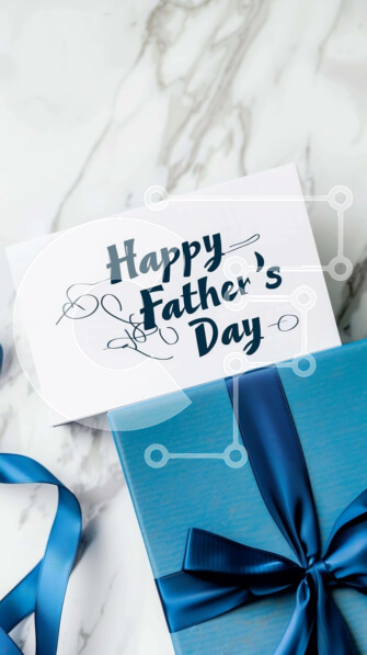 Intra Συλλεκτικό Ξύλινο Παζλ Plywood  4mm - Μπλε κουτί δώρου για τη γιορτή του πατέρα με κορδέλα και κάρτα Σε Ξύλινο Κουτί - Διαστάσεις: 10x10 cm – 25 κομμάτια