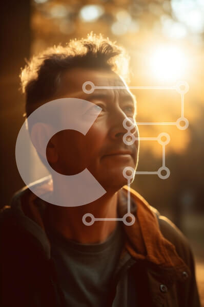 Intra Συλλεκτικό Ξύλινο Παζλ Plywood  4mm - Μεσήλικας που συλλογίζεται στο ηλιοβασίλεμα στο πάρκο Σε Ξύλινο Κουτί - Διαστάσεις Puzzle: 10x10 cm – 25 κομμάτια