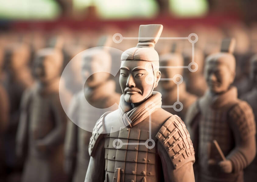 Intra Συλλεκτικό Ξύλινο Παζλ Plywood  4mm - Συλλογή από ειδώλια αρχαίων πολεμιστών Σε Ξύλινο Κουτί - Διαστάσεις: 10x10 cm – 25 κομμάτια