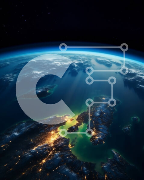 Intra Συλλεκτικό Ξύλινο Παζλ Plywood  4mm - Εκπληκτική εναέρια εικόνα της Γης τη νύχτα με τα φώτα της πόλης και το Aurora Borealis Σε Ξύλινο Κουτί - Διαστάσεις Puzzle: 10x10 cm – 25 κομμάτια