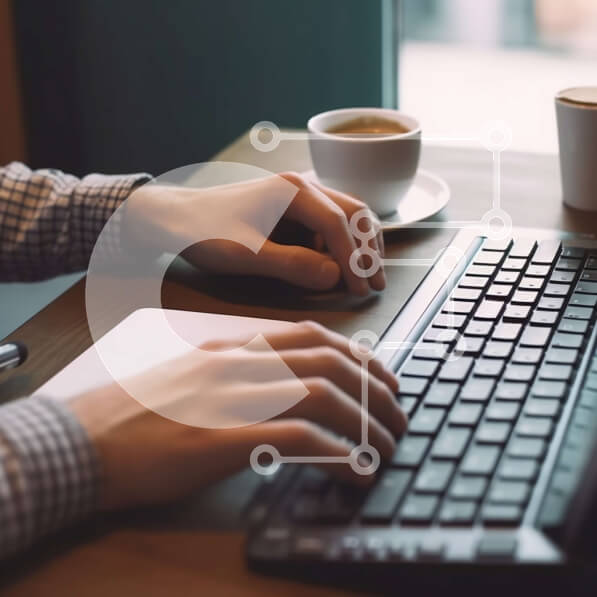 Intra Συλλεκτικό Ξύλινο Παζλ Plywood  4mm - Παραγωγικός χώρος εργασίας με φορητό υπολογιστή και φλιτζάνι καφέ Σε Ξύλινο Κουτί - Διαστάσεις Puzzle: 10x10 cm – 25 κομμάτια