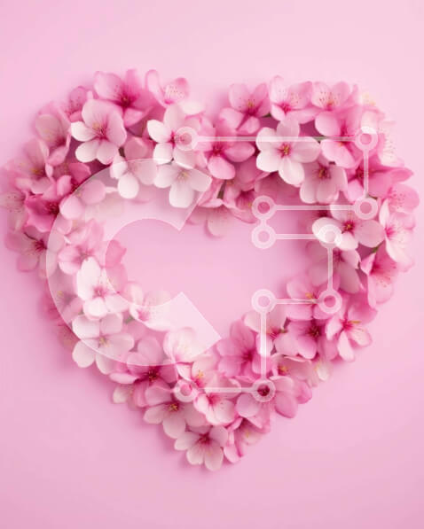 Intra Συλλεκτικό Ξύλινο Παζλ Plywood  4mm - Σύνθεση με άνθη κερασιάς σε σχήμα καρδιάς σε ροζ φόντο Σε Ξύλινο Κουτί - Διαστάσεις: 10x10 cm – 25 κομμάτια