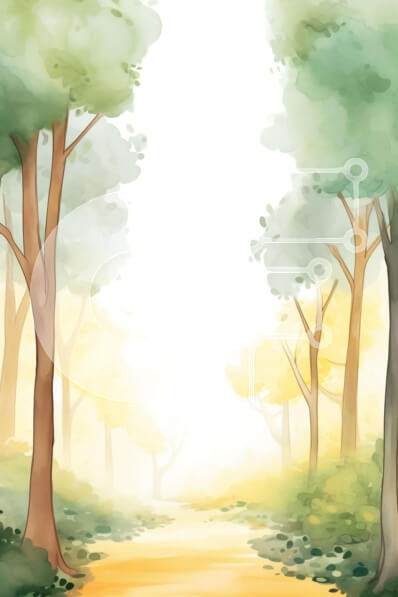 Σετ των 2 Intra Συλλεκτικό Ξύλινο Παζλ Plywood  4mm - Ζωγραφική με ακουαρέλα Idyllic Forest Path Σε Ξύλινο Κουτί - Διαστάσεις: 10x10 cm – 25 κομμάτια