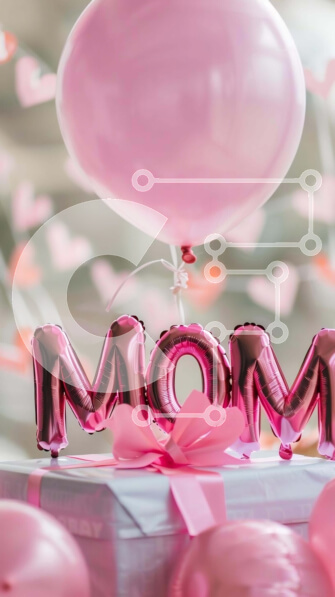 Intra Συλλεκτικό Ξύλινο Παζλ Plywood  4mm - Δώρο για τη γιορτή της μητέρας με ροζ μπαλόνι και άδειο κουτί δώρου Σε Ξύλινο Κουτί - Διαστάσεις: 10x10 cm – 25 κομμάτια