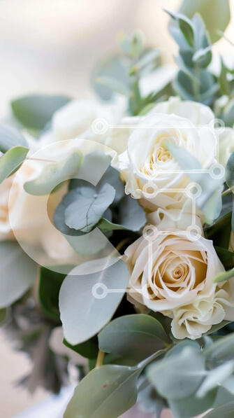 Intra Συλλεκτικό Ξύλινο Παζλ Plywood  4mm - Κομψό μπουκέτο με λευκό τριαντάφυλλο στο τραπέζι Σε Ξύλινο Κουτί - Διαστάσεις Puzzle: 10x10 cm – 25 κομμάτια