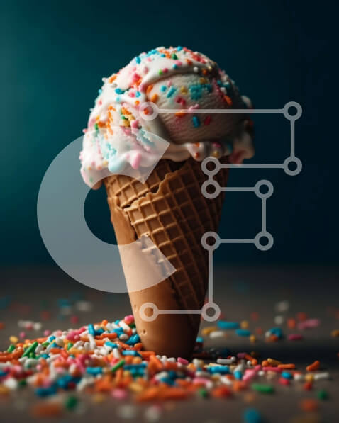 Σετ των 2 Intra Συλλεκτικό Ξύλινο Παζλ Plywood  4mm - Λαχταριστό χωνάκι παγωτού βανίλιας με πολύχρωμα ψεκάσματα Σε Ξύλινο Κουτί - Διαστάσεις: 10x10 cm – 25 κομμάτια