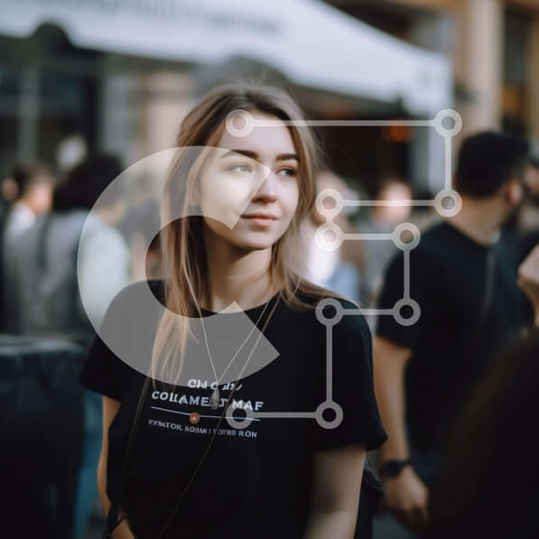 Intra Συλλεκτικό Ξύλινο Παζλ Plywood  4mm - Ευτυχισμένη νεαρή γυναίκα που φορά ένα μπλουζάκι «Ο καφές είναι πάντα καλή ιδέα» στην πόλη Σε Ξύλινο Κουτί - Διαστάσεις Puzzle: 10x10 cm – 25 κομμάτια