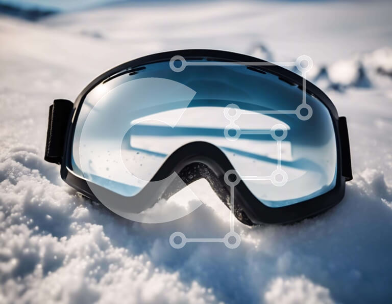 Intra Συλλεκτικό Ξύλινο Παζλ Plywood  4mm - Γυαλιά σκι στο χιόνι για υπαίθριες δραστηριότητες Σε Ξύλινο Κουτί - Διαστάσεις Puzzle: 10x10 cm – 25 κομμάτια