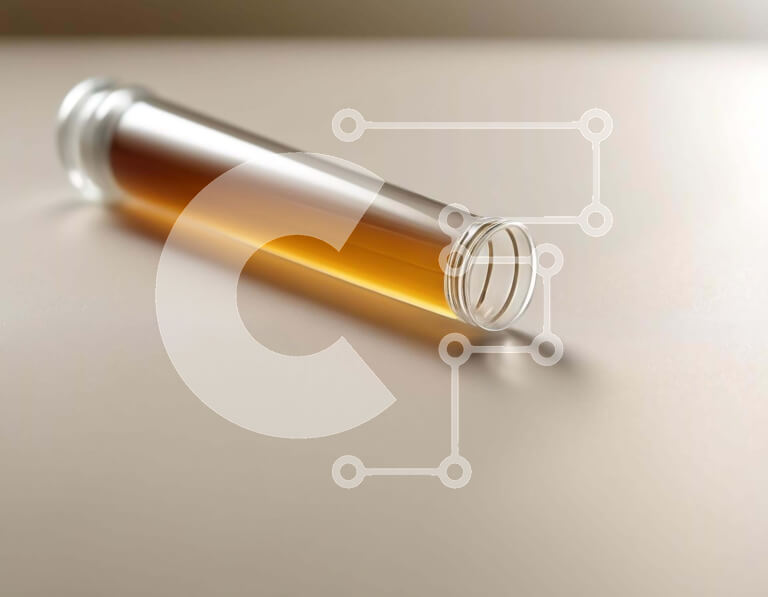 Intra Συλλεκτικό Ξύλινο Παζλ Plywood  4mm - Clear Tube με καφέ υγρό στο τραπέζι Σε Ξύλινο Κουτί - Διαστάσεις: 10x10 cm – 25 κομμάτια