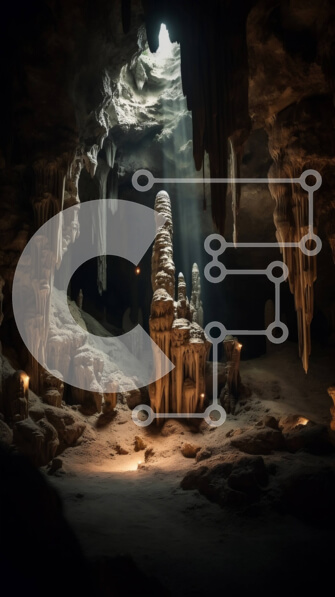 Σετ των 2 Intra Συλλεκτικό Ξύλινο Παζλ Plywood  4mm - Εξερευνήστε την ομορφιά μιας υπόγειας σπηλιάς με χιονισμένους τοίχους και σταλακτίτες Σε Ξύλινο Κουτί - Διαστάσεις: 10x10 cm – 25 κομμάτια