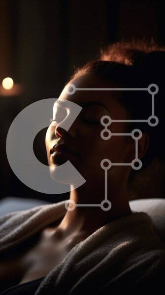 Intra Συλλεκτικό Ξύλινο Παζλ Plywood  4mm - Γαλήνια γυναίκα που απολαμβάνει μια χαλαρωτική ημέρα σπα Σε Ξύλινο Κουτί - Διαστάσεις Puzzle: 10x10 cm – 25 κομμάτια