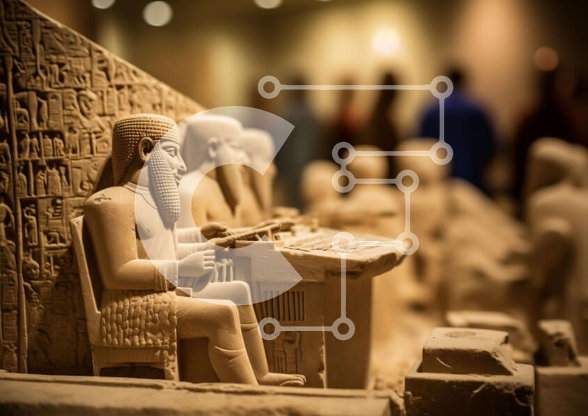 Intra Συλλεκτικό Ξύλινο Παζλ Plywood  4mm - Αρχαία αγάλματα στο μουσείο Σε Ξύλινο Κουτί - Διαστάσεις Puzzle: 10x10 cm – 25 κομμάτια