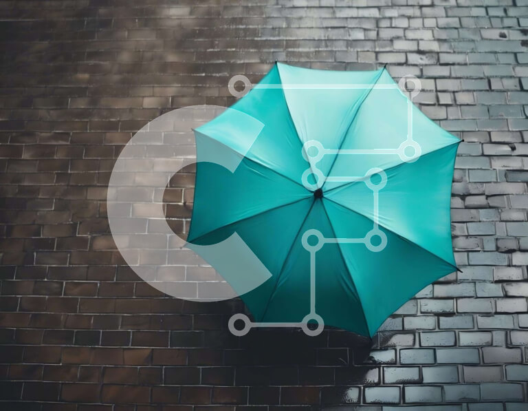 Intra Συλλεκτικό Ξύλινο Παζλ Plywood  4mm - Ανάποδη πράσινη ομπρέλα σε τούβλα Σε Ξύλινο Κουτί - Διαστάσεις Puzzle: 10x10 cm – 25 κομμάτια