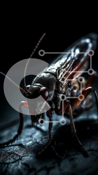 Σετ των 2 Intra Συλλεκτικό Ξύλινο Παζλ Plywood  4mm - Κοντινό πλάνο ενός καφέ εντόμου που λιώνει σε μια σκοτεινή επιφάνεια Σε Ξύλινο Κουτί - Διαστάσεις: 10x10 cm – 25 κομμάτια