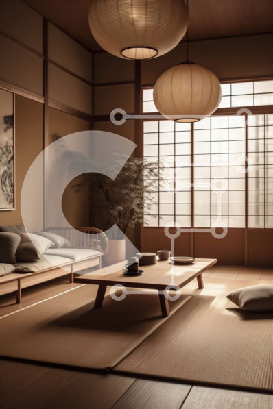 Intra Συλλεκτικό Ξύλινο Παζλ Plywood  4mm - Ευρύχωρο και ευάερο παραδοσιακό ιαπωνικό σαλόνι με πατάκια Tatami και οθόνες Shoji Σε Ξύλινο Κουτί - Διαστάσεις Puzzle: 10x10 cm – 25 κομμάτια