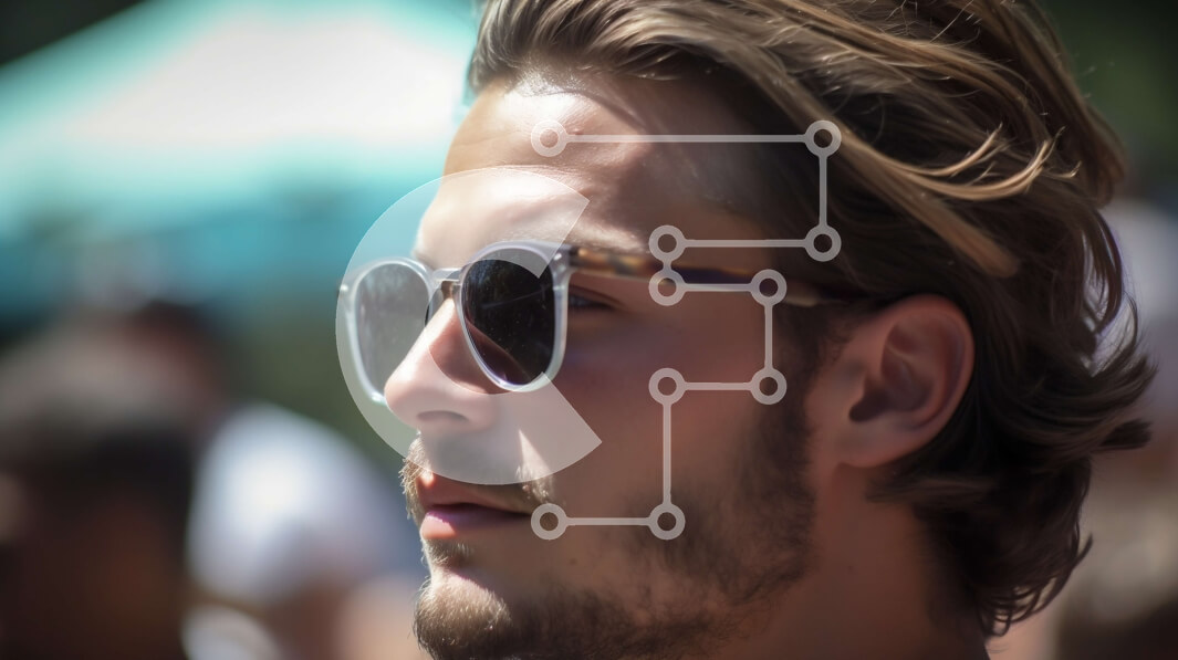 Intra Συλλεκτικό Ξύλινο Παζλ Plywood  4mm - Cool and Calm: Εικόνα ενός άνδρα με μακριά μαλλιά και γυαλιά ηλίου Σε Ξύλινο Κουτί - Διαστάσεις Puzzle: 10x10 cm – 25 κομμάτια