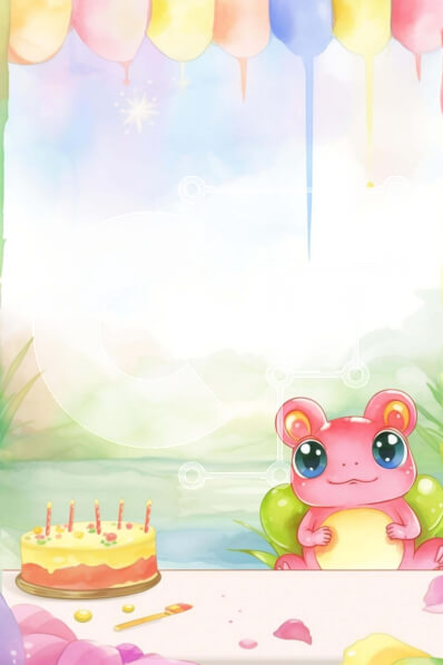 Σετ των 2 Intra Συλλεκτικό Ξύλινο Παζλ Plywood  4mm - Ροζ βάτραχος με τούρτα γενεθλίων και μπαλόνια Σε Ξύλινο Κουτί - Διαστάσεις: 10x10 cm – 25 κομμάτια