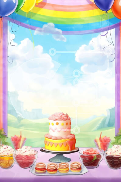 Intra Συλλεκτικό Ξύλινο Παζλ Plywood  4mm - Πολύχρωμο τραπέζι γενεθλίων με κέικ και μπαλόνια Σε Ξύλινο Κουτί - Διαστάσεις: 10x10 cm – 25 κομμάτια