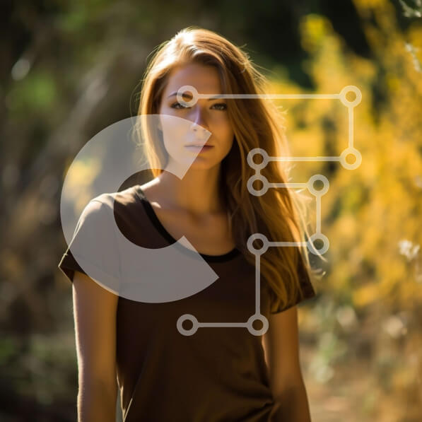 Intra Συλλεκτικό Ξύλινο Παζλ Plywood  4mm - Όμορφη εικόνα μιας γυναίκας σε ένα δάσος με κίτρινα φύλλα Σε Ξύλινο Κουτί - Διαστάσεις: 10x10 cm – 25 κομμάτια