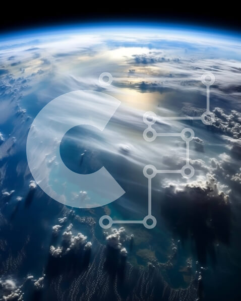 Intra Συλλεκτικό Ξύλινο Παζλ Plywood  4mm - Εκπληκτική εικόνα της Γης από το Διάστημα με Γαλάζιους και Πράσινους Ωκεανούς και Λευκά Σύννεφα Σε Ξύλινο Κουτί - Διαστάσεις Puzzle: 10x10 cm – 25 κομμάτια