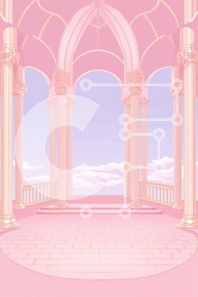 Intra Συλλεκτικό Ξύλινο Παζλ Plywood  4mm - Δωμάτιο σε ροζ χρώμα με καμάρες και κολώνες Σε Ξύλινο Κουτί - Διαστάσεις Puzzle: 10x10 cm – 25 κομμάτια