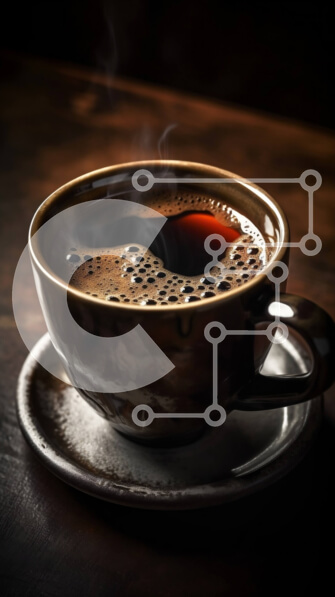 Intra Συλλεκτικό Ξύλινο Παζλ Plywood  4mm - Όμορφη εικόνα ενός ζεστού φλιτζάνι καφέ με ατμό που ανεβαίνει Σε Ξύλινο Κουτί - Διαστάσεις: 10x10 cm – 25 κομμάτια