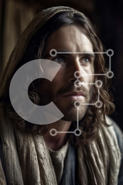 Intra Συλλεκτικό Ξύλινο Παζλ Plywood  4mm - Πορτρέτο ενός γενειοφόρου άνδρα που φορά τη ρόμπα και κοιτάζει την απόσταση Σε Ξύλινο Κουτί - Διαστάσεις Puzzle: 10x10 cm – 25 κομμάτια