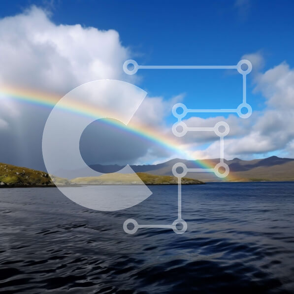 Intra Συλλεκτικό Ξύλινο Παζλ Plywood  4mm - Όμορφη εικόνα του ουράνιου τόξου πάνω από το νερό και τα βουνά Σε Ξύλινο Κουτί - Διαστάσεις: 10x10 cm – 25 κομμάτια