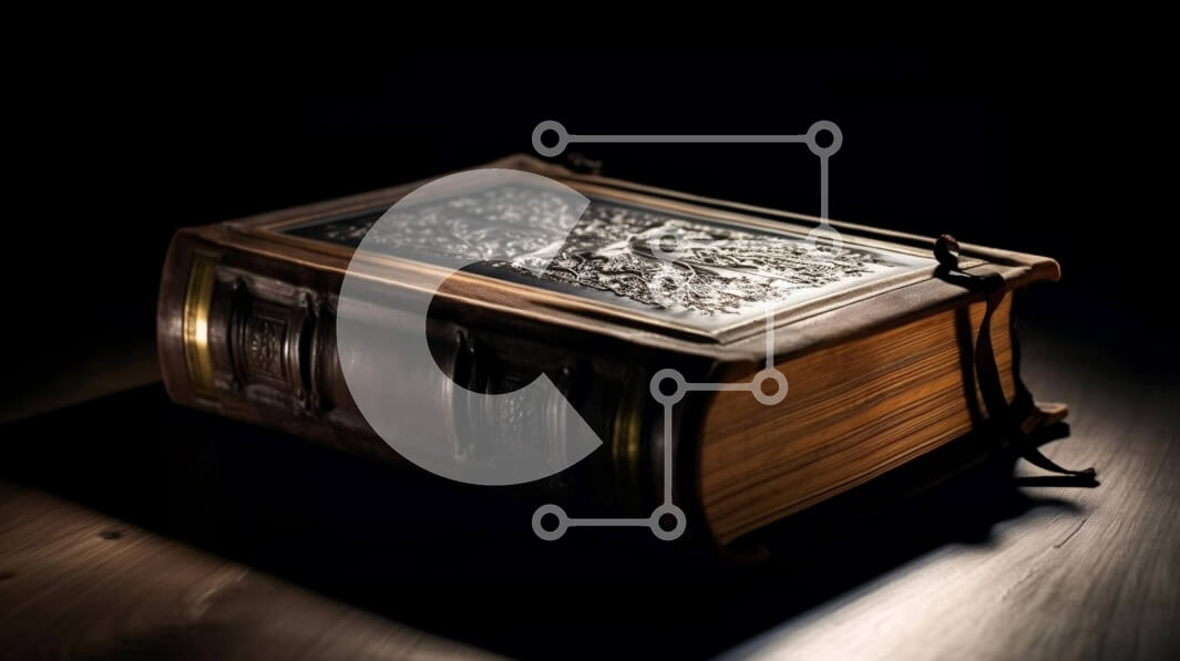 Intra Συλλεκτικό Ξύλινο Παζλ Plywood  4mm - Όμορφη εικόνα ενός βιβλίου αντίκες με χρυσά σχέδια και εικονογραφήσεις Σε Ξύλινο Κουτί - Διαστάσεις: 10x10 cm – 25 κομμάτια