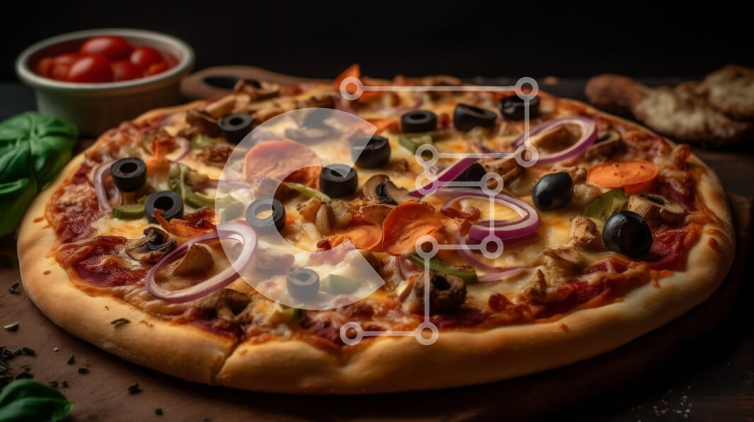 Σετ των 2 Intra Συλλεκτικό Ξύλινο Παζλ Plywood  4mm - Λαχταριστή πίτσα με νόστιμα γαρνιτούρα σε ξύλινη σανίδα Σε Ξύλινο Κουτί - Διαστάσεις: 10x10 cm – 25 κομμάτια